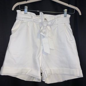 Brand new white high waisted tie shorts H&M tie